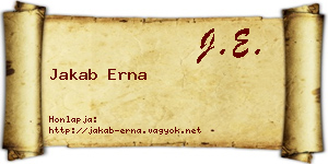 Jakab Erna névjegykártya