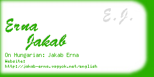 erna jakab business card